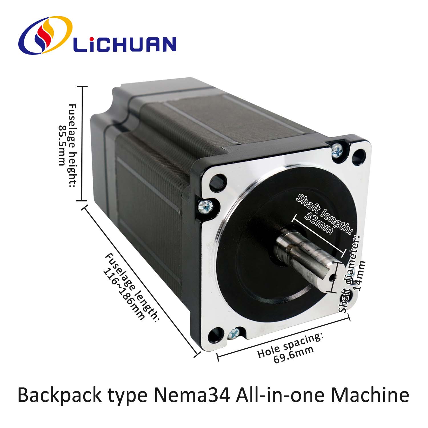 BACKPACK Type Nema34 Open Loop-Closed Loop Integrated Stepper Motor