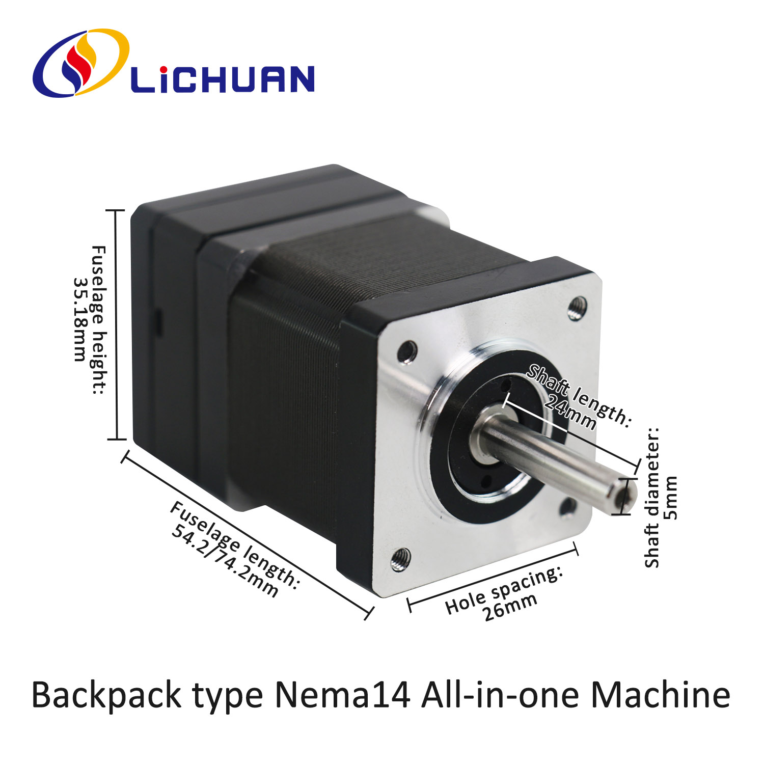 BACKPACK Type Nema14 Open Loop-Closed Loop Integrated Stepper Motor
