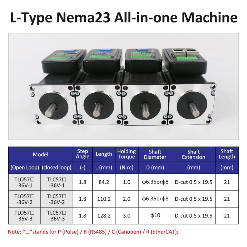 L Type Nema23 Integrated Stepper Motor